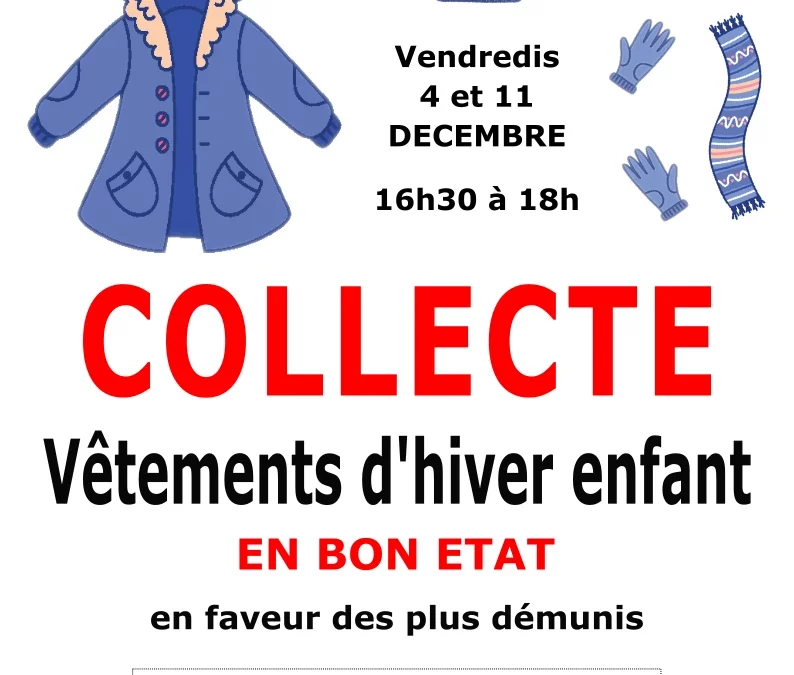 APE – Collecte de vêtements d’hiver