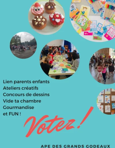 Affiche pour inciter les parents à voter à l'élection des parents d'élèves.